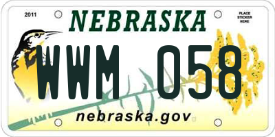 NE license plate WWM058