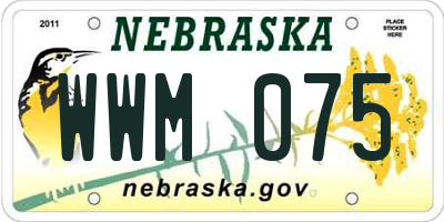 NE license plate WWM075