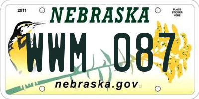 NE license plate WWM087