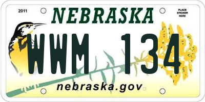 NE license plate WWM134