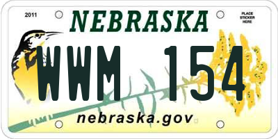 NE license plate WWM154