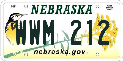 NE license plate WWM212