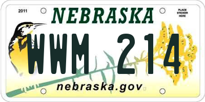 NE license plate WWM214