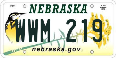 NE license plate WWM219