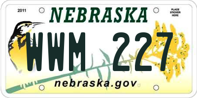 NE license plate WWM227