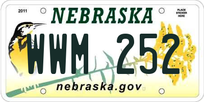 NE license plate WWM252
