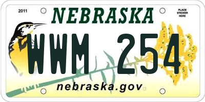 NE license plate WWM254
