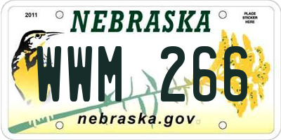 NE license plate WWM266