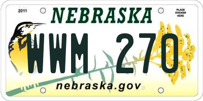 NE license plate WWM270
