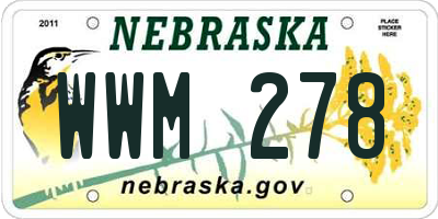 NE license plate WWM278