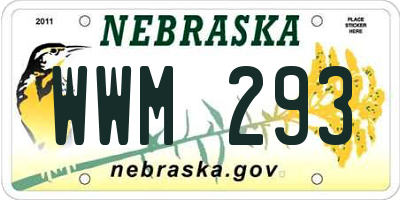NE license plate WWM293