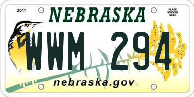 NE license plate WWM294