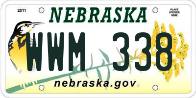 NE license plate WWM338