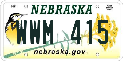 NE license plate WWM415