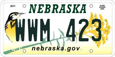 NE license plate WWM423