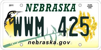 NE license plate WWM425