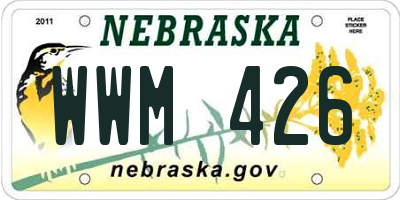 NE license plate WWM426