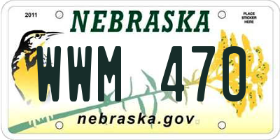 NE license plate WWM470