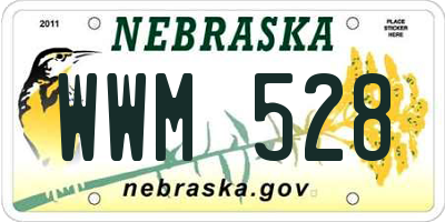 NE license plate WWM528