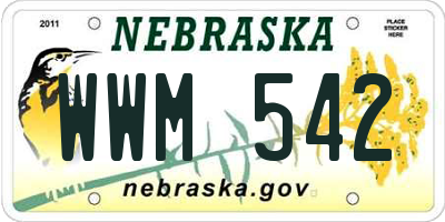 NE license plate WWM542