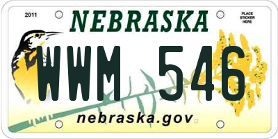 NE license plate WWM546