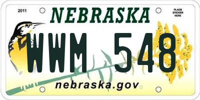 NE license plate WWM548