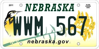 NE license plate WWM567