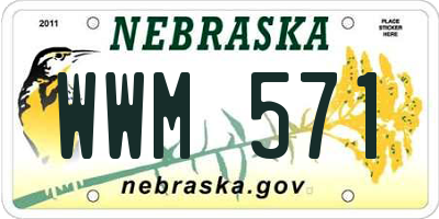 NE license plate WWM571