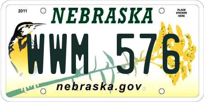 NE license plate WWM576