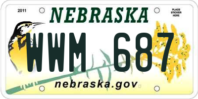 NE license plate WWM687