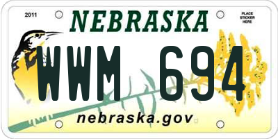 NE license plate WWM694