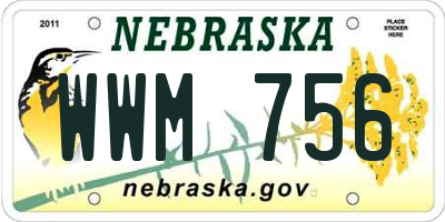 NE license plate WWM756