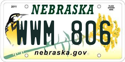 NE license plate WWM806