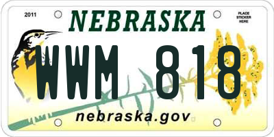 NE license plate WWM818