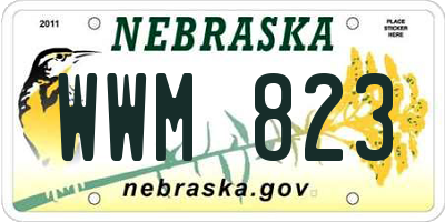 NE license plate WWM823
