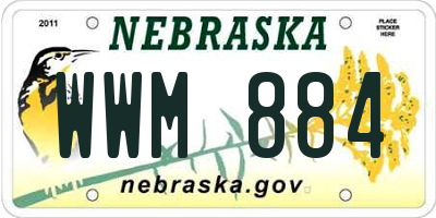 NE license plate WWM884