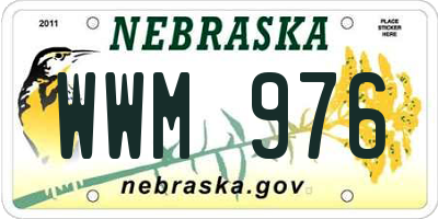 NE license plate WWM976