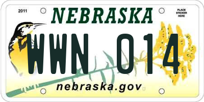 NE license plate WWN014