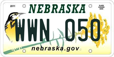 NE license plate WWN050