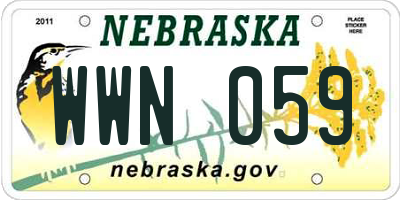 NE license plate WWN059