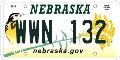 NE license plate WWN132