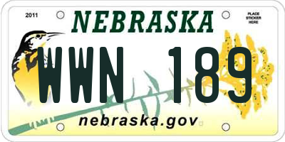 NE license plate WWN189