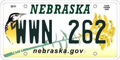 NE license plate WWN262