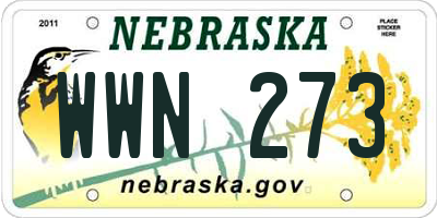 NE license plate WWN273