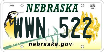 NE license plate WWN522