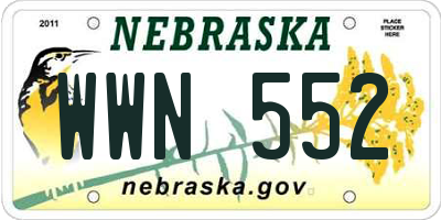NE license plate WWN552