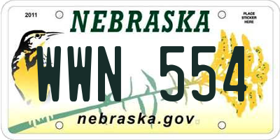 NE license plate WWN554