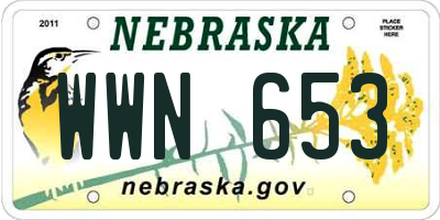 NE license plate WWN653