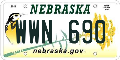 NE license plate WWN690