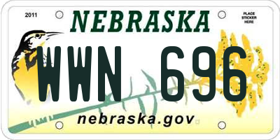 NE license plate WWN696
